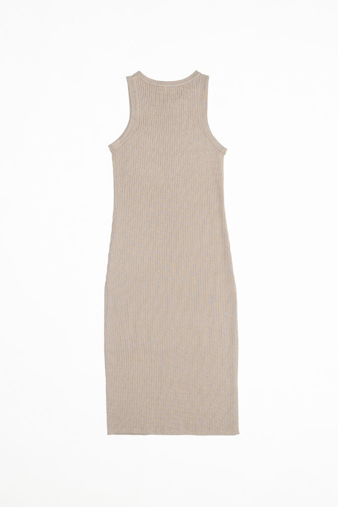 Beige The Celia Dress Back Flat Lay