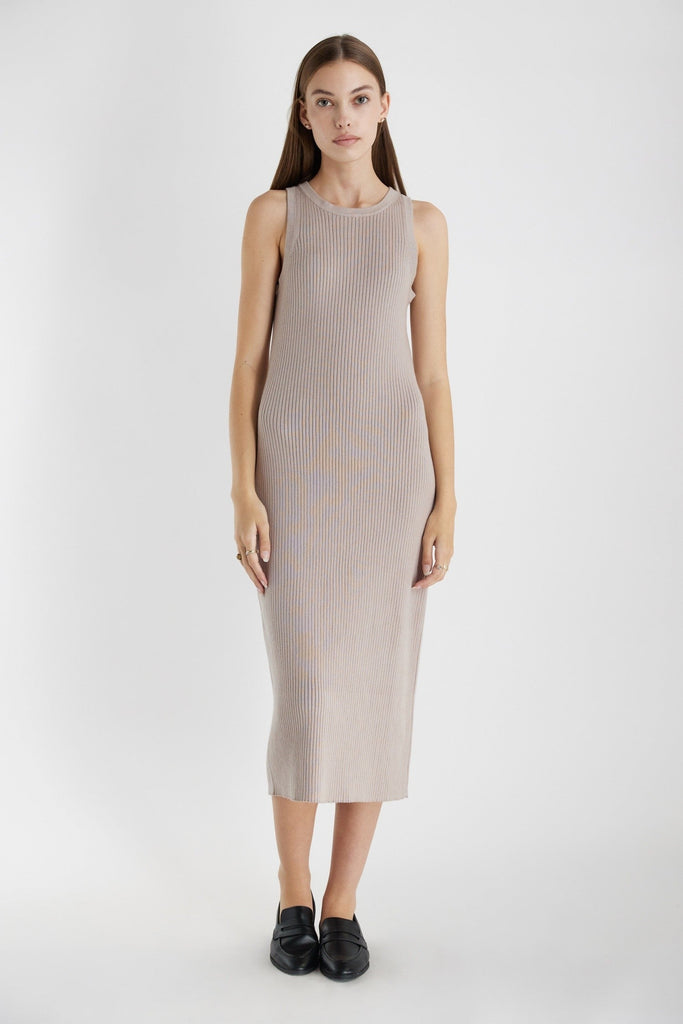 Beige The Celia Dress Model