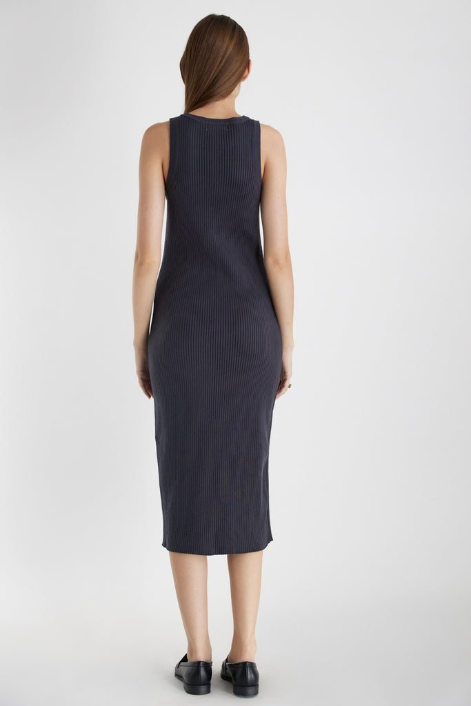 Charcoal The Celia Dress Back Model