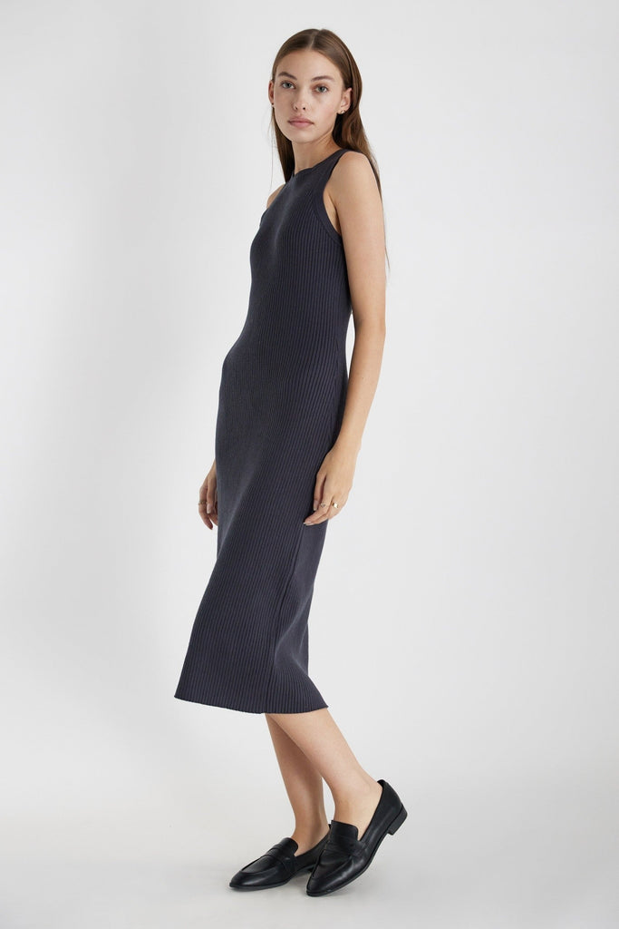 Charcoal The Celia Dress Side Model