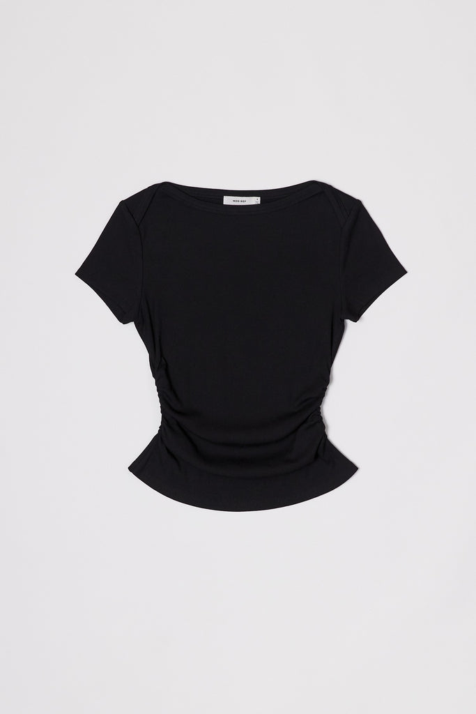 Black The Eva Top Flat Lay