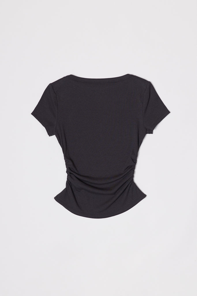 Charcoal The Eva Top Back Flat Lay